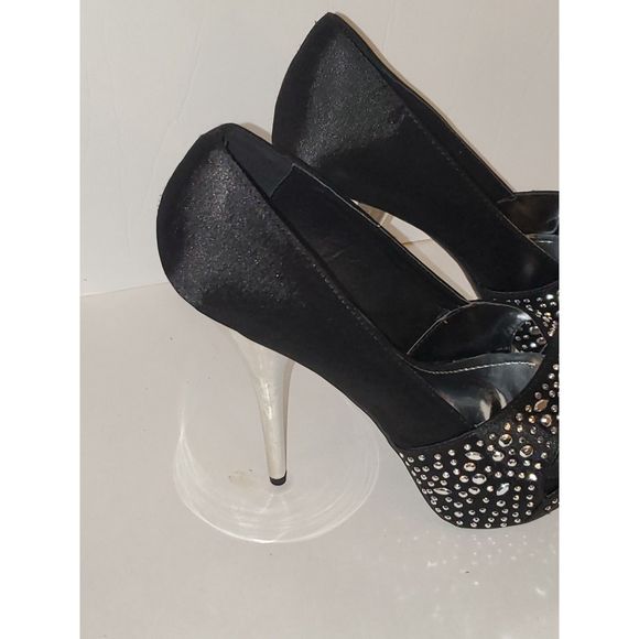 Deb Women's Shoes Stiletto Heels Bling Formal Party Platform Size 9 - Picture 4 of 12
